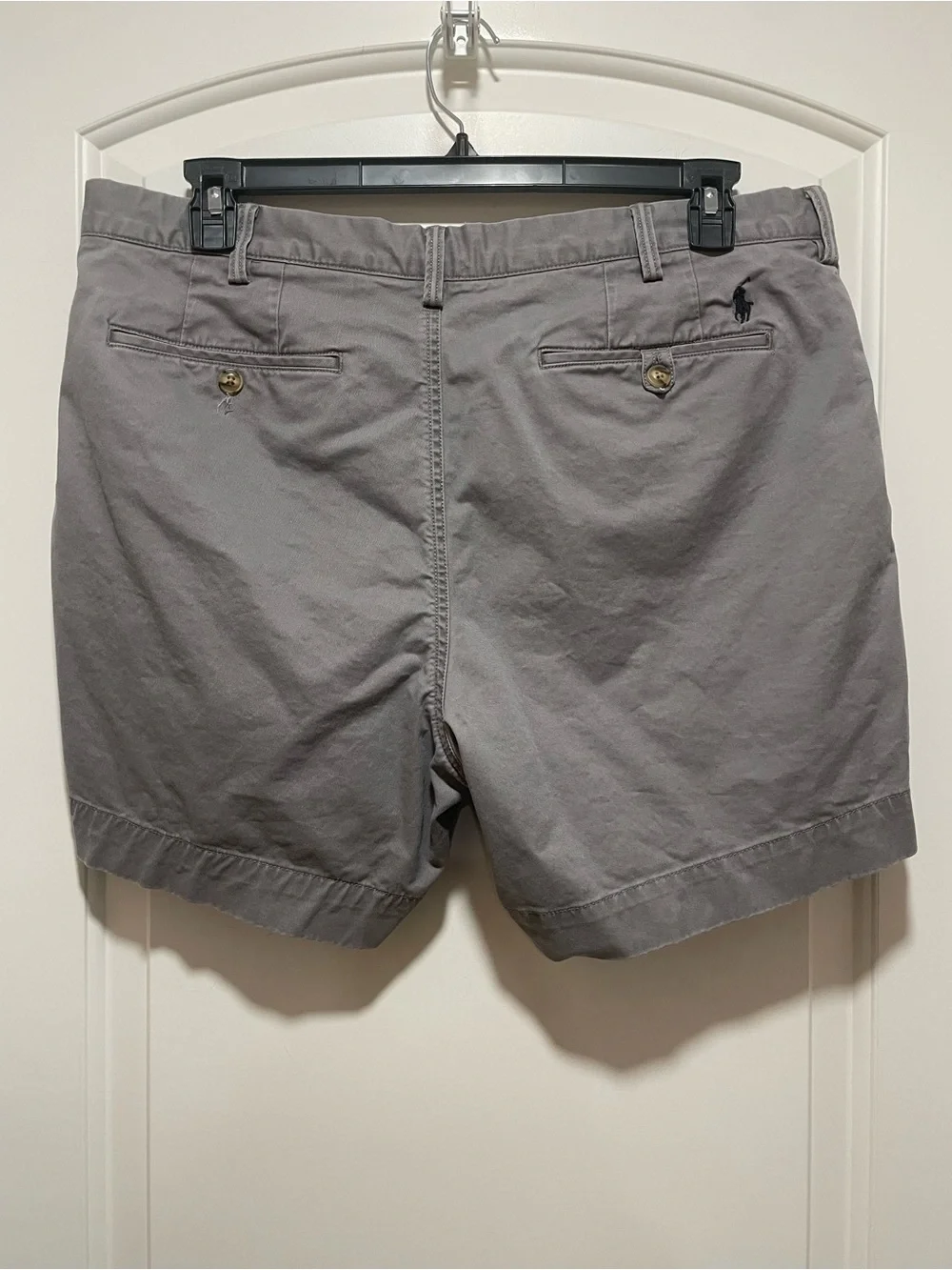 Polo Ralph Lauren Mens Sz 36 5” Gray Flat-Front Stretch Classic Fit Chino Shorts